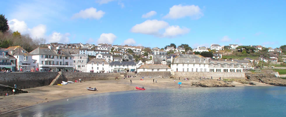 The beach and seafront at St Mawes